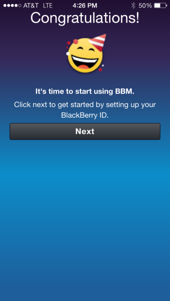 bbm app screen after wait list