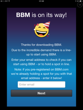bbm app wait list screen